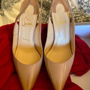 Christian Louboutin slingback nude pumps
